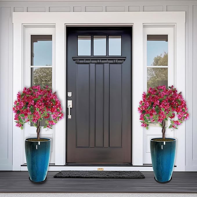 2 Packs 21 inch Tall Planter, Indoor Outdoor Round Planter - Image 4