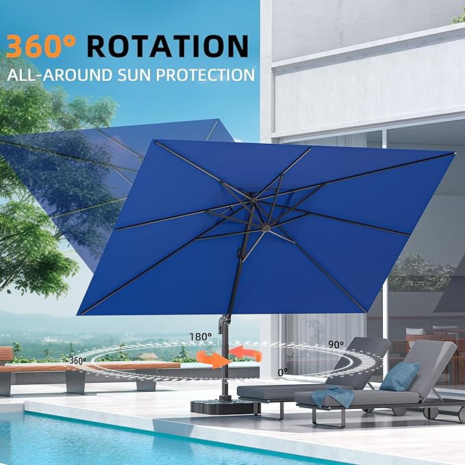 9' X 12' Cantilever Outdoor Patio Umbrellas - Image 4