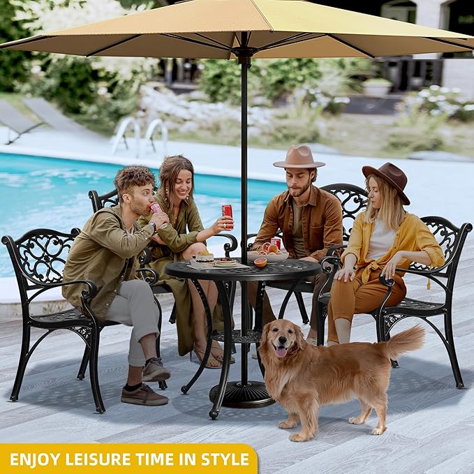 DWVO 30 Inches Round Patio Dining Table - Image 4
