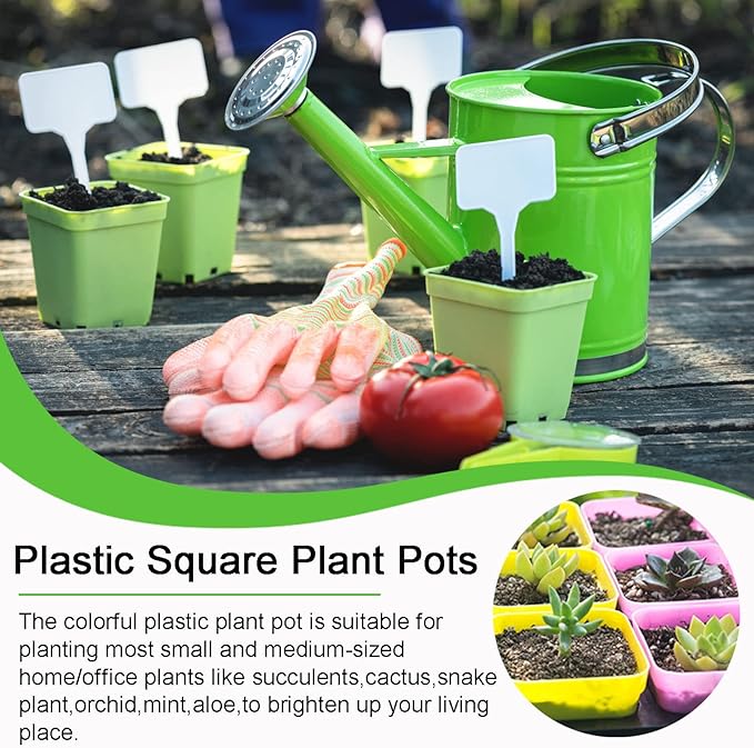Anyumocz 42 PCS Plastic Square Plant Pots, Small Flower Pots - Image 4
