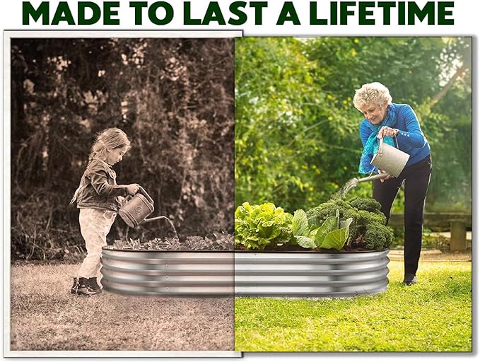 Plant & Plot Galvanized Raised Garden Beds Outdoor // 6×3×1 ft Planter Raised - Image 3