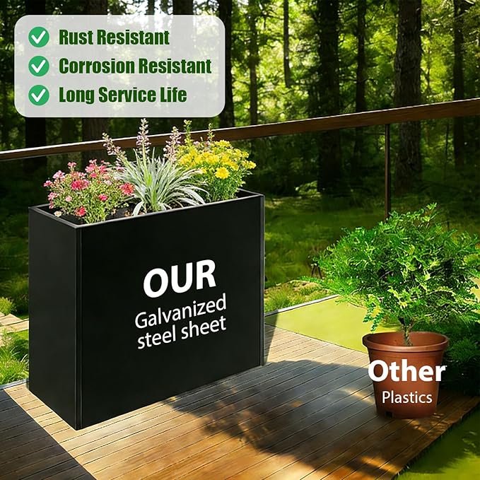 Metal Rectangular Planter, Metal Planter Box - Image 4