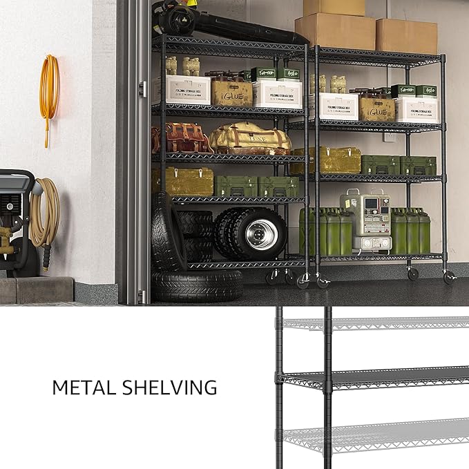 IZEUK Garage Shelving Wide Storage Shelves 4 Tier Metal Shelves 3200 LBS Heavy - Image 7