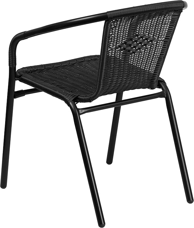 Flash Furniture Lila Modern Rattan Indoor/Outdoor Stackable Dining Chairs - Image 9