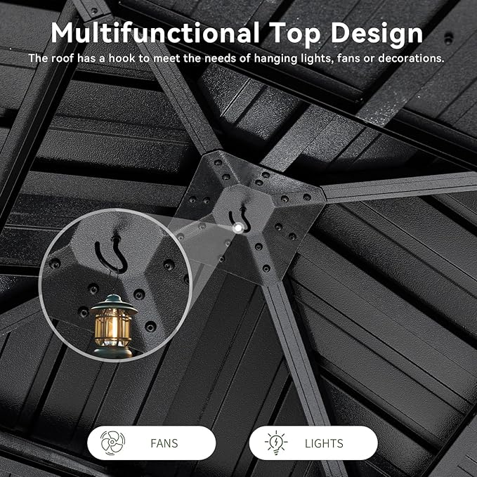 Aoxun 12'x12' Hardtop Gazebo, Aluminum Frame Canopy - Image 7