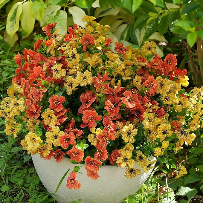 Artificial Flowers for Outdoor, UV Resistant Fake Silk Flowers, Realistic Faux - Image 7