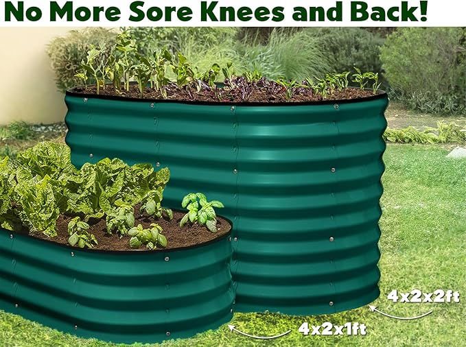Plant & Plot Galvanized Raised Garden Beds Outdoor // 4×2×2 ft Planter Raised - Image 6