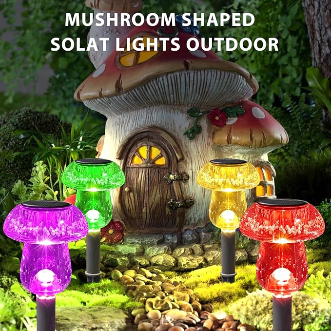 Solar Lights Outdoor, 16 Pack Mushroom Lights Outside Waterproof, Solar Powered - Image 3