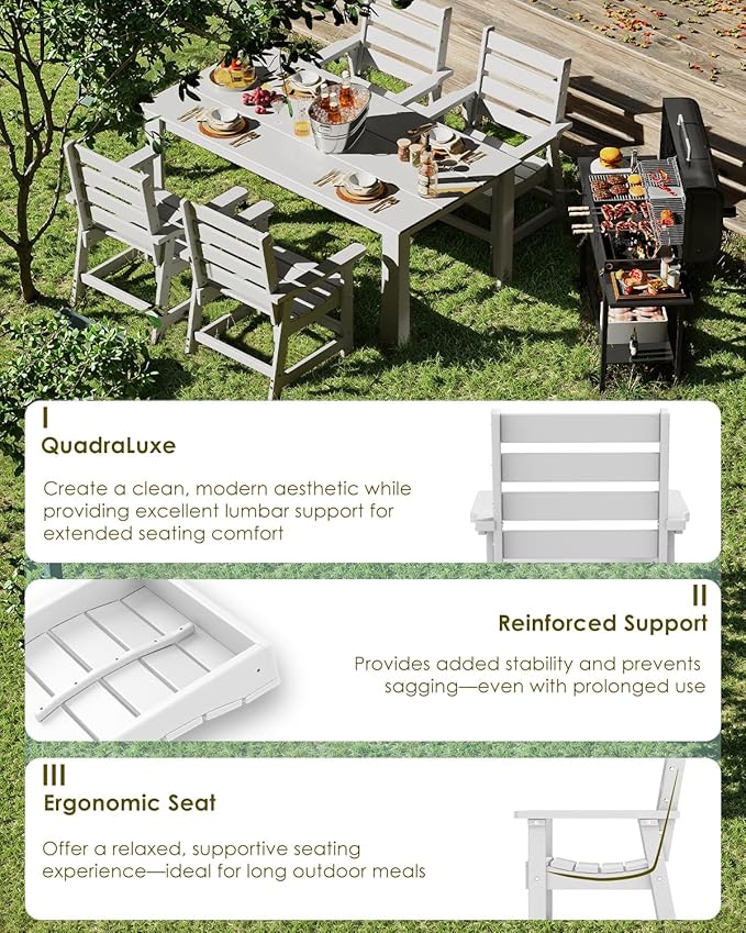 GREENVINES Outdoor Dining Chairs Set of 2 | HDPE | Patio Chair | All-Weather | - Image 5