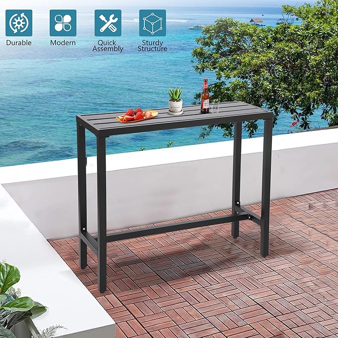 Outdoor Bar Table, Patio Console Pub Height Tables - Image 4