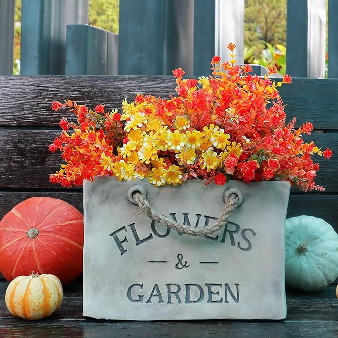 16 Bundles Artificial Plants Outdoor Fake Fall Flowers Mums - Image 5