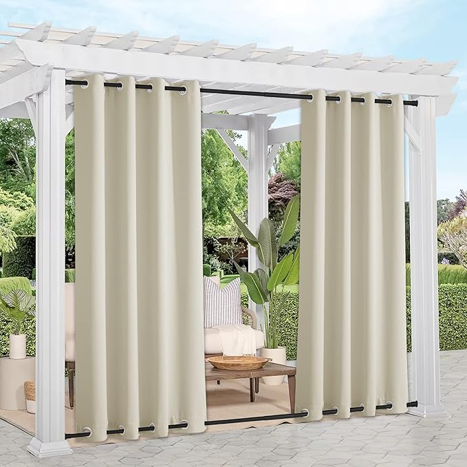 NICETOWN 2 Panels Weighted Blackout Curtains Waterproof & Windproof, Thermal - Image 2