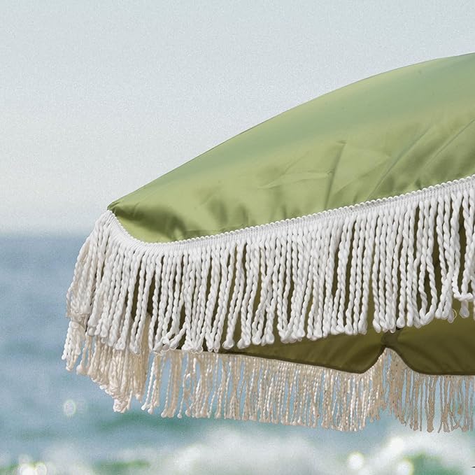 AMMSUN 7ft Patio Umbrella with Fringe Outdoor Tassel Umbrella UPF50+ Premium - Image 3