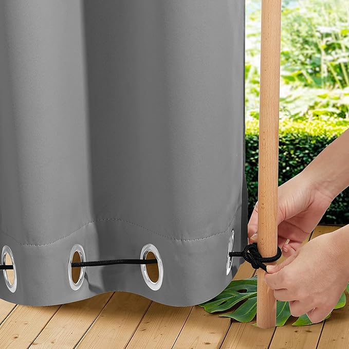 NICETOWN 2 Panels Weighted Outdoor Curtains - Image 5