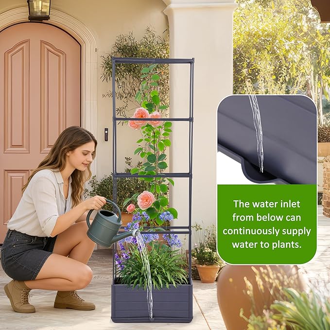 GENMOUS 2 Pack Rectangle 4 Tier Tomato Planter, Raised Garden Bed Tall 45'' - Image 7