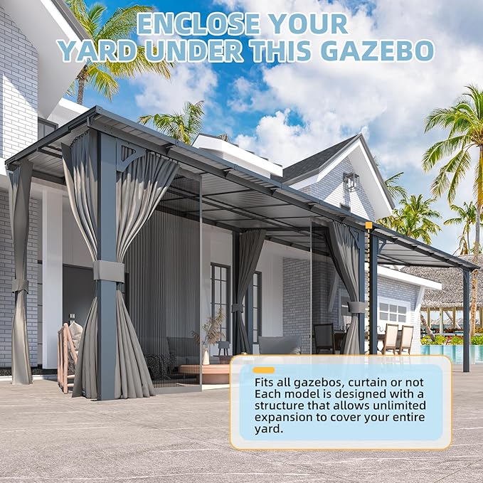 AECOJOY 12' x 8' Gazebo Outdoor Pergola - Image 5