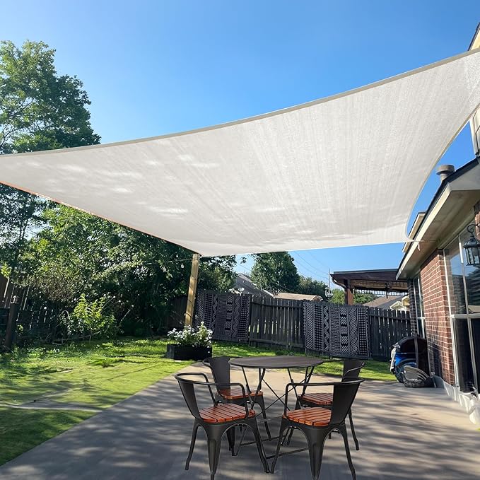 SUNLAX Sun Shade Sail 14' x 14' Peach Fuzz Rectangle Canopy Sail Shade Cover UV by SUNLAX