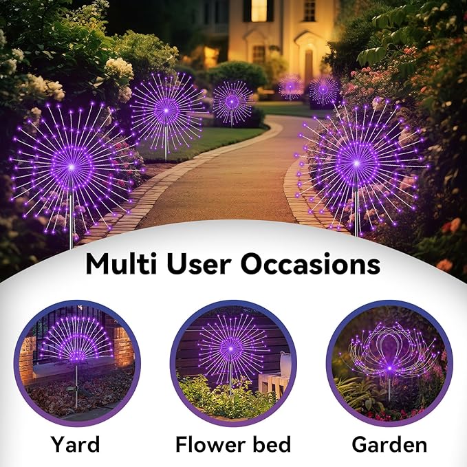 Garden Outdoor Lights, 2 Pack 120 LED Solar Garden Lights Fairy Lights Outdoor - Image 5