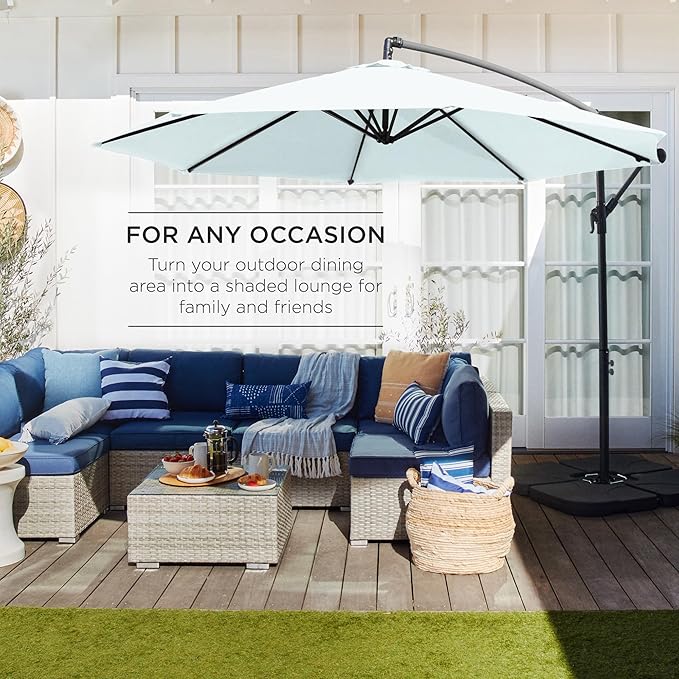 Best Choice Products 10ft Offset Cantilever Hanging Market Patio Umbrella - Image 3