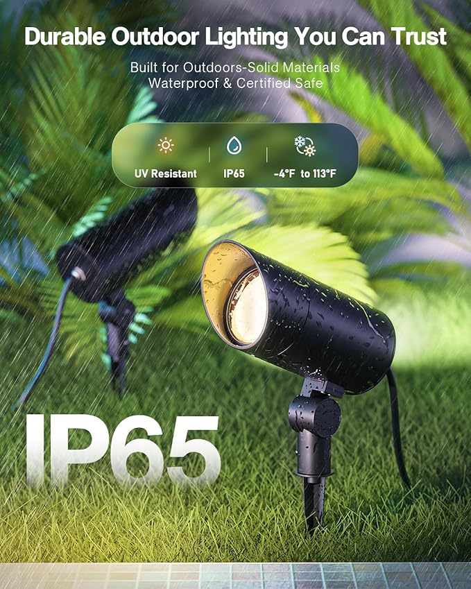 HIBOITEC 2 Pack 30W Outdoor LED Spot Lights 120V Plug in Flag Pole Light 3000LM - Image 4