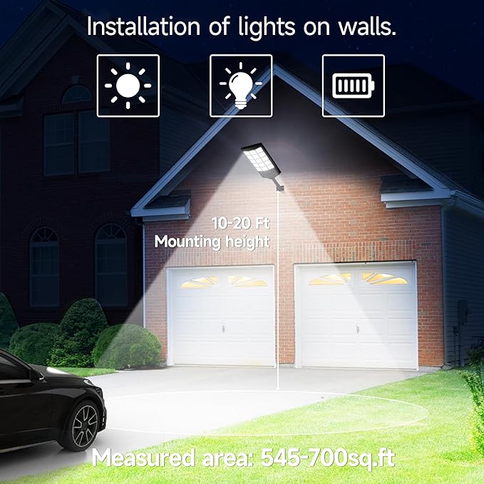 Solar Lights Outdoor Waterproof, Dusk to Dawn Solar Street Light - Image 5