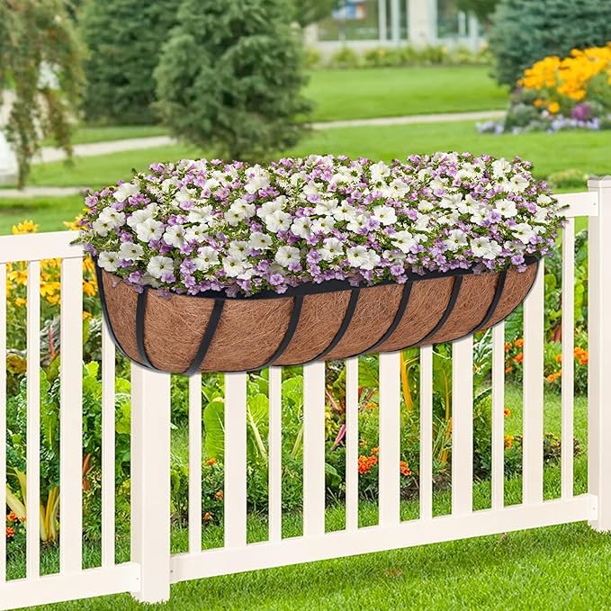 ZeeDix 4 Pack 24 Inch Railing Planter Box, Metal Window Boxes - Image 7