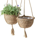 LA JOLIE MUSE Natural Seagrass Hanging Planter Basket Set, Indoor Plant Pots by LaJol%C3%ADeMuse