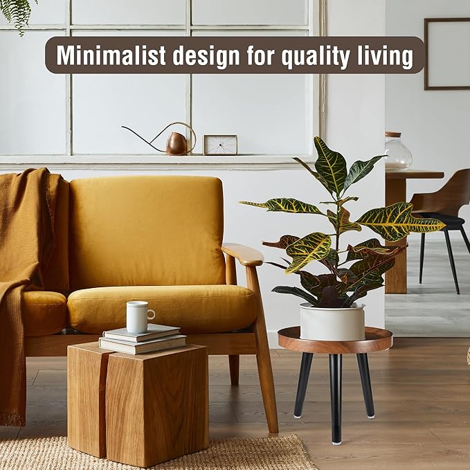Indoor Plant Stand, Wood Mid Century Plant Table in Walnut Finish, Tall Plant - Image 6
