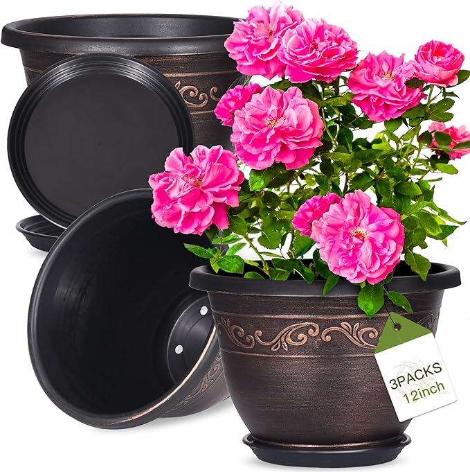 Plastic-Plant-Flower-Planters-12 Inch by Pottiffe