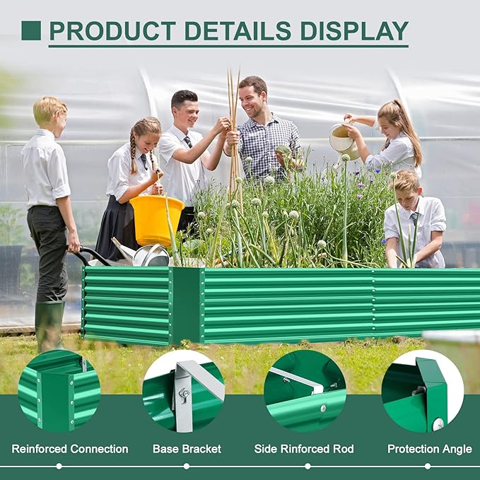 Land Guard 6×3×2 ft Galvanized Metal Raised Garden Bed, 2FT Deep Root Elevated - Image 6
