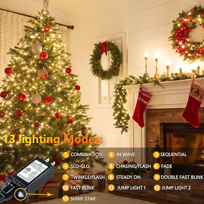 Christmas Lights Indoor Outdoor, 13 Modes Twinkle Fairy String Lights - Image 2