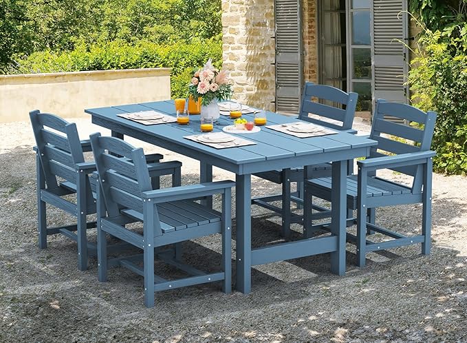 SERWALL Patio Dining Chair Set of 2, All Weather HDPE Outdoor Dining Chair - Image 6