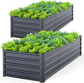 Ohuhu 8x3x1.5FT Metal Raised Garden Bed Outdoor, Reinforced Galvanized Steel by Ohuhu