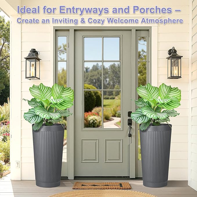 24in Tall Self-Watering Planters Set of 2 - Image 8