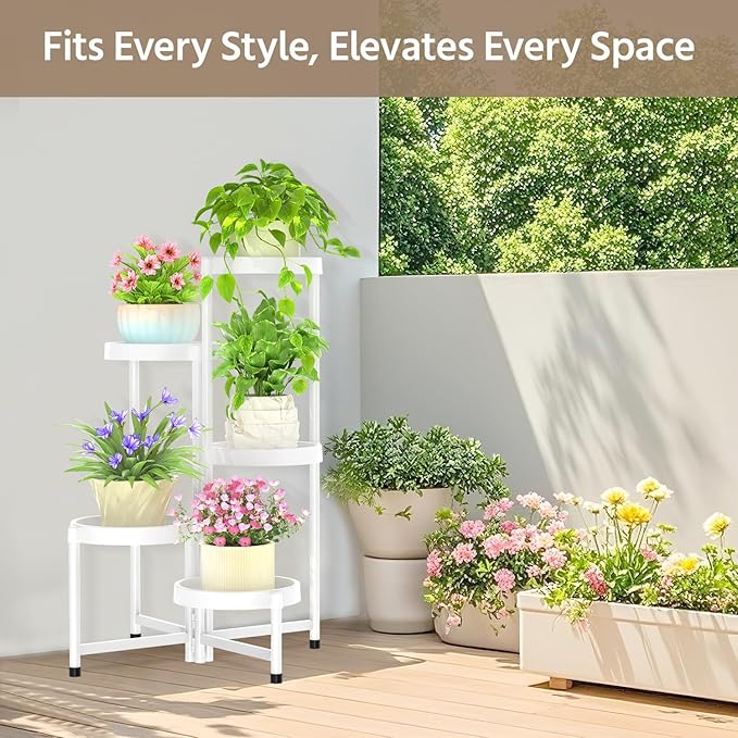 LASZOLA 5 Tiered Folding Plant Stand Indoor - Image 2