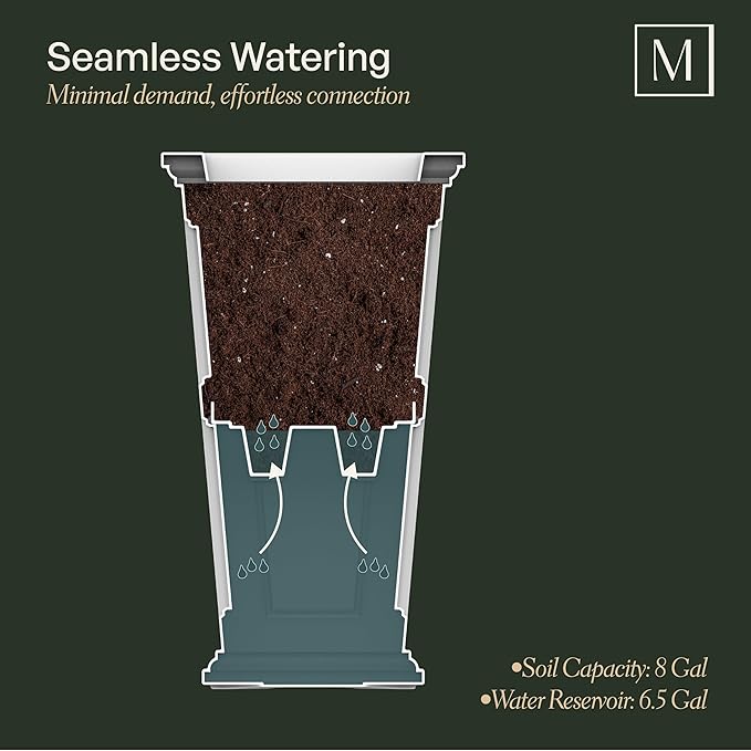 Mayne Fairfield 28-Inch Tall Planter – Self-Watering, Weather-Resistant Planter - Image 2