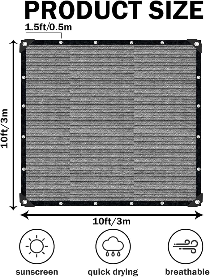 Grey Sun Shade Cloth, Pergola Shade Cover - Image 2