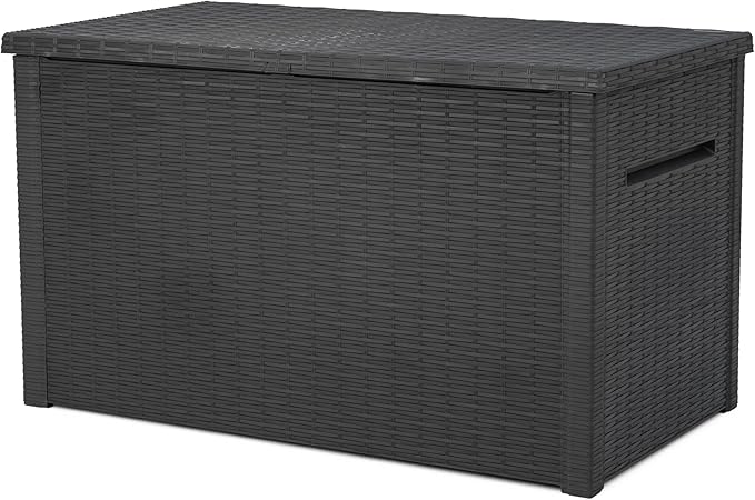 Keter Java XXL 230 Gallon Resin Rattan Look Large Outdoor Storage Deck Box by Keter
