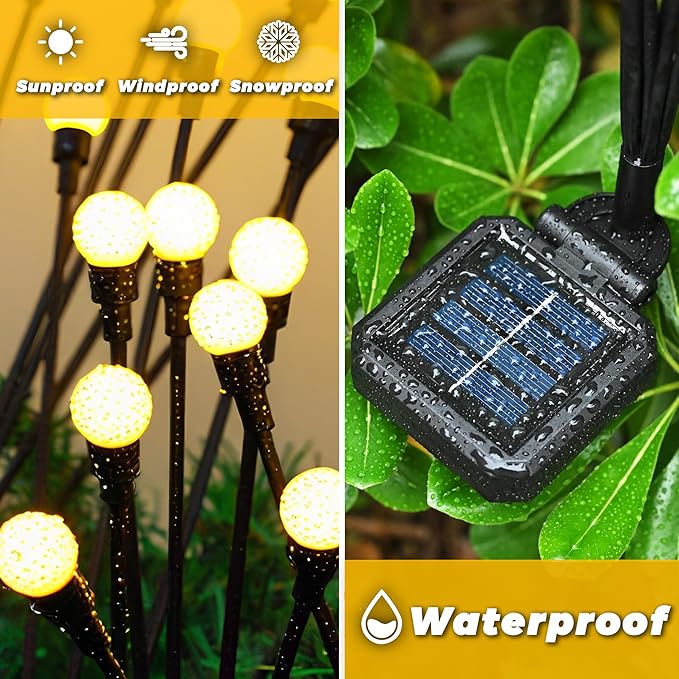 Solar Lights Outdoor-4Pack 32LEDs Solar Garden Firefly Lights Outside, Solar - Image 8