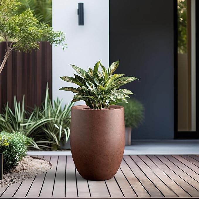 Kante 21.7" H Rusty Tall Planter, Large Outdoor Indoor Decorative Pot - Image 4