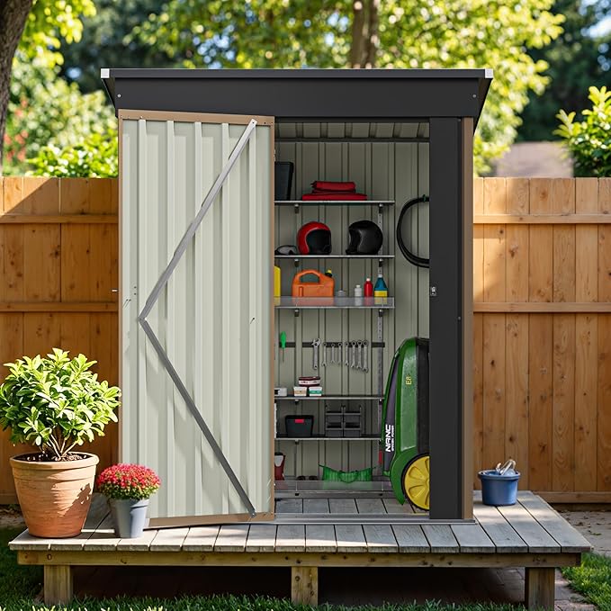 Greesum 5×3FT Outdoor Storage Shed, Metal Patio Storaged Sheds - Image 7