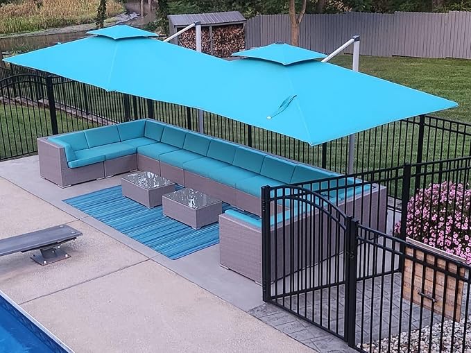 PURPLE LEAF 10' X 13' Patio Umbrella Outdoor Rectangle Umbrella Large - Image 2