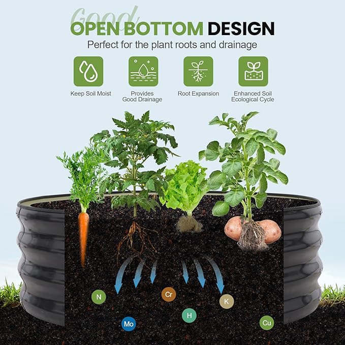G GOOD GAIN Round Raised Garden Bed - Image 5