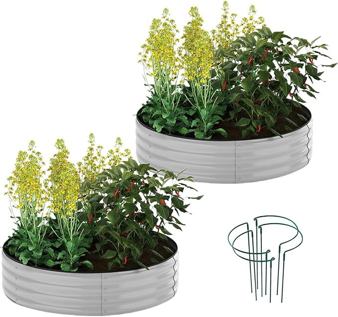 Galvanized Metal Planter Raised Garden Bed Kit by ZFHgarden