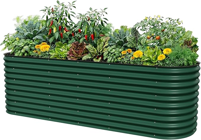 32" Extra Tall Raised Garden Bed Kits, 2.5 x 9.5 x 2.7ft Deep Root 10 in 1 by VegoGarden