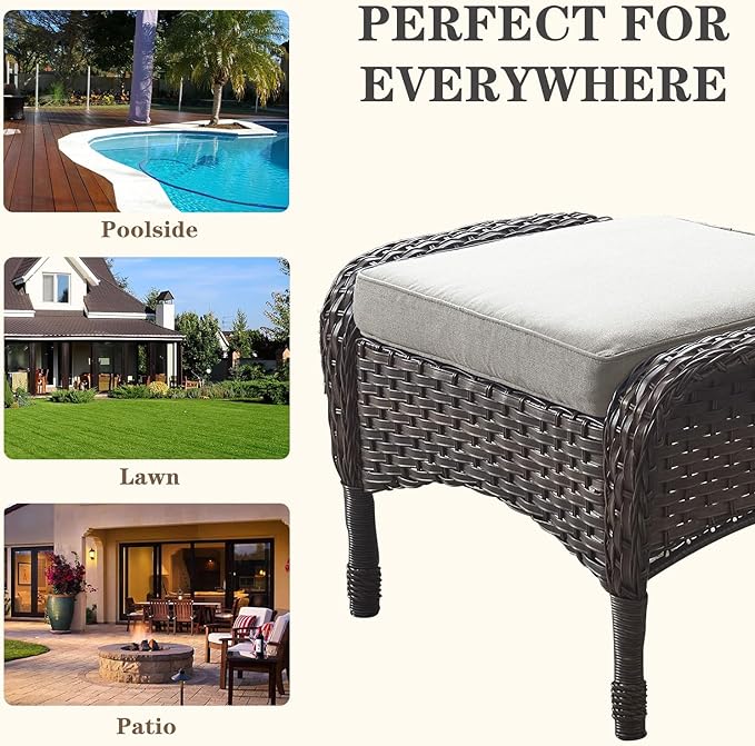 Belord Outdoor Ottomans for Patio Foot Rest - Image 8