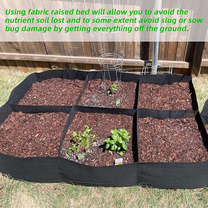 CJGQ Fabric Raised Garden Bed 4x2x1ft Garden Grow Bed Bags - Image 5