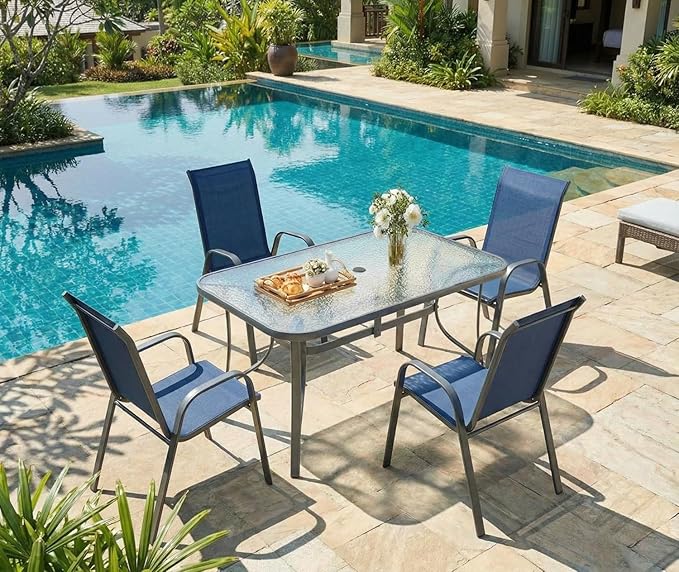 MAMIZO Patio Dining Chairs, Stackable All Weather Teslin Chair, Heavy Duty - Image 9