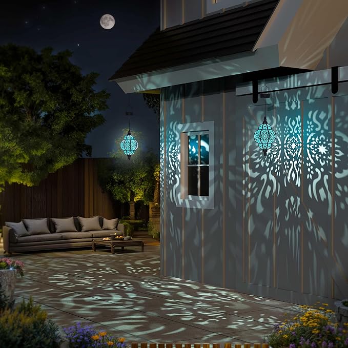 Hanging Solar Lights Outdoor Garden Decor Solar Lantern Waterproof Plastic - Image 4