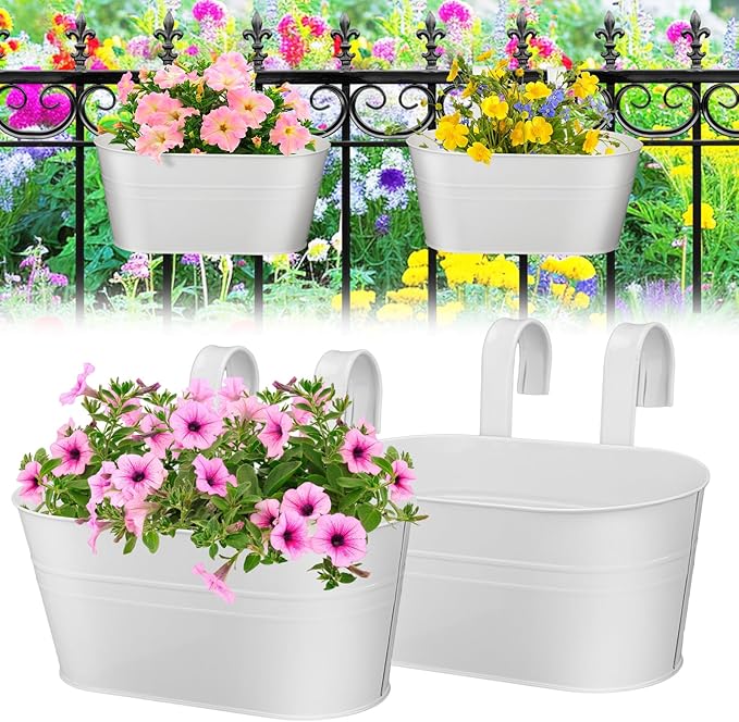 MADHOLLY Railing Planter with Drainage Holes by MADHOLLY